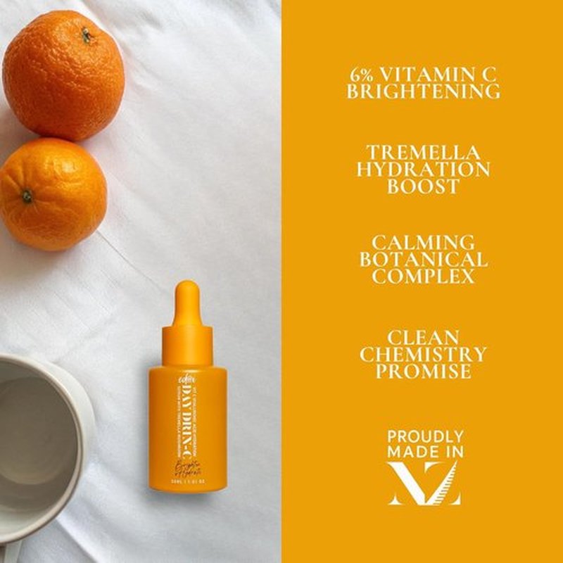 DAY DRIN-C Face Hydration Serum - 2 in 1 with Vitamin C & Hyaluronic Acid for Moisturizing & Smoothing | 1.01 oz