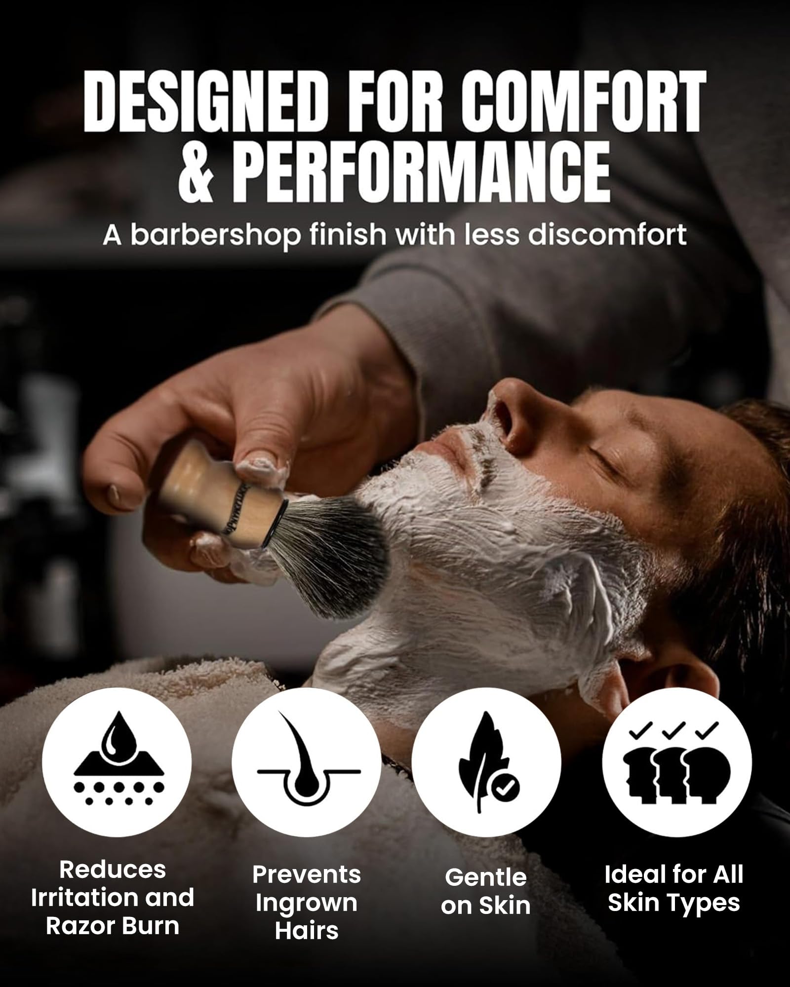 Gentleman Jon Complete Shaving Brush Kit – Old Fashion Shaving Kit for Men, Includes Shave Brush, Bowl, Soap & Stand, Vintage Wet Shave Mug, Barber-Style 4-Piece Gift Set, Men's Barber Accessories