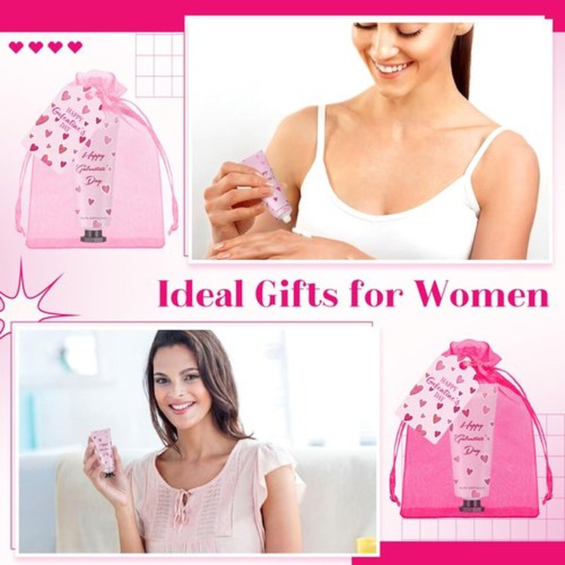 Loopeer 6 Pack Galentine's Day Hand Cream Gifts Galentine's Valentine's Day Party Favors Bulk Hand Cream with Organza Bag and Greeting Card for Women Girl's Night Bachelorette Party Decorations