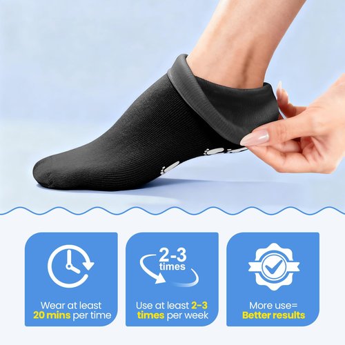 Silicone Moisturizing Socks for Women Men Large- 2Pairs Foot Moisturizer Socks for Dry Cracked Feet- Black Aloe Spa Moisture Hydrating Foot Care Socks (L Up to Size 12)