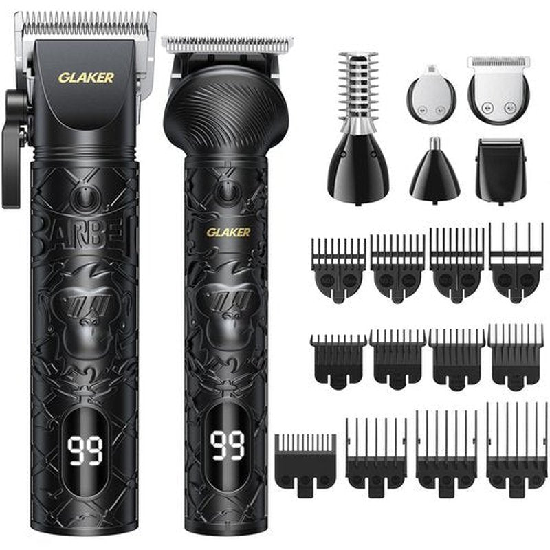 GLAKER Hair Clippers for Men Professional, Cordless Clippers for Hair Cutting, Mens Bear Trimmer, Electric Razor Barber Clippers Hair Trimmer, Gifts for Men (Black)