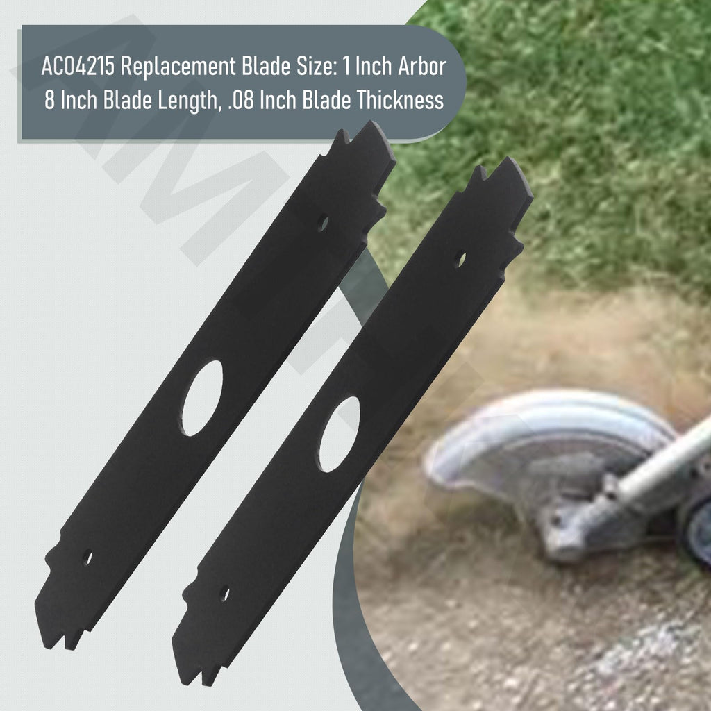 AMTHKNO AC04215 Reversible Heavy Duty Hardened Steel Edger Blade - for Replacement Ryobi 8 Inch Edger Blade, Fits Edgers Models UT50500, UT15518, RY15518, RYEDG11, P2310 and P2300B. (2)