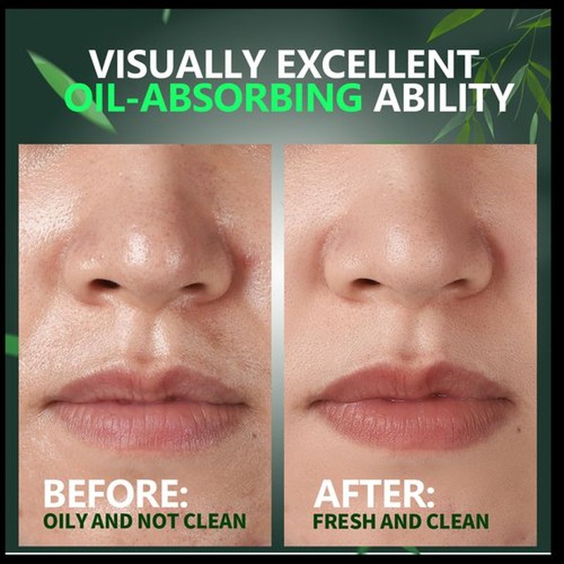 Gootaimi 2400PCS Blotting Paper for Oily Skin, Natural Bamboo Charcoal Blotting Paper, 100 * 70MM Large Oil Blotting Sheets for Face, Makeup