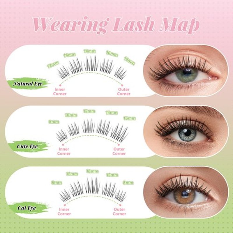 KEYYOU Aurora Lash Clusters Kit Fairy Lash Extension Kit C Curl 120Pcs Eyelash Extension Kit Wispy Natural Invisible Band Lash Kit with Waterproof DIY Lash Extension Kit at Home(Aurora-C-8-16MIX)