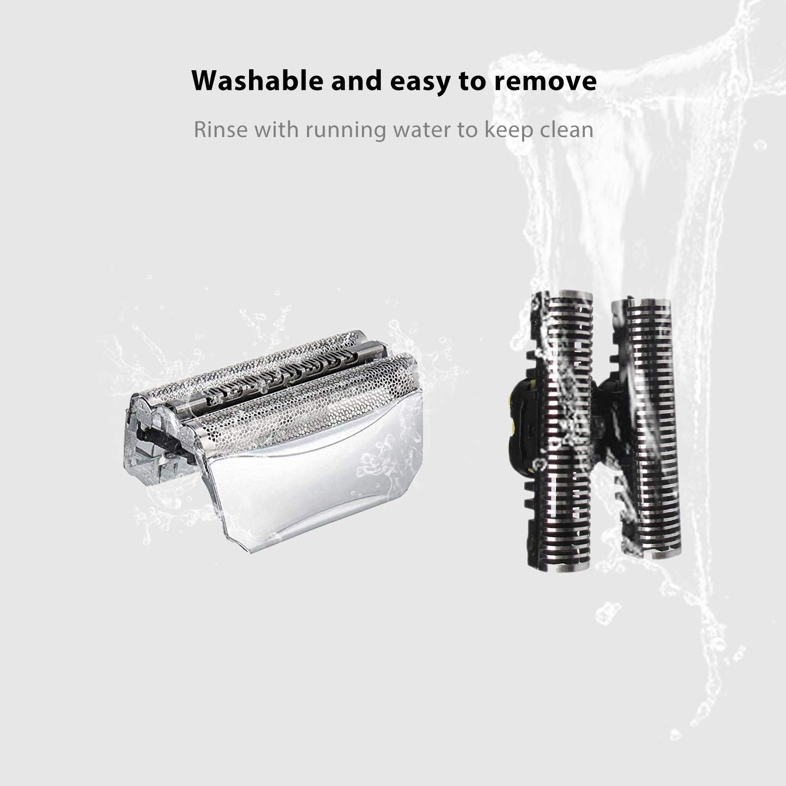 2024 Upgraded 51S Silver Foil & Cutter 51S Head Replacement for Braun Series 5 590cc 8595 8985 8975 8991 Silver