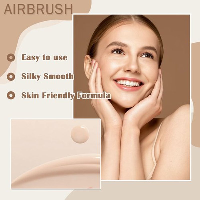 Airbrush Foundation Makeup, Silk Airbrush Flawless Sunscreen Setting Spray for Older Women, Foundation for Smooth Radiant Skin, Moisturizing Breathable Spray Makeup with Anti-aging(01# Natural)