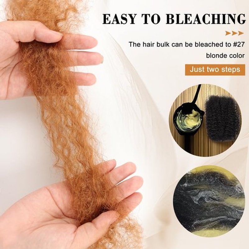 Afro Kinky Bulk Human Hair 10 Inches – 3 Bundles, Natural Curly Texture, Ideal for Braids, Twists, Crochet, and Protective Styles
