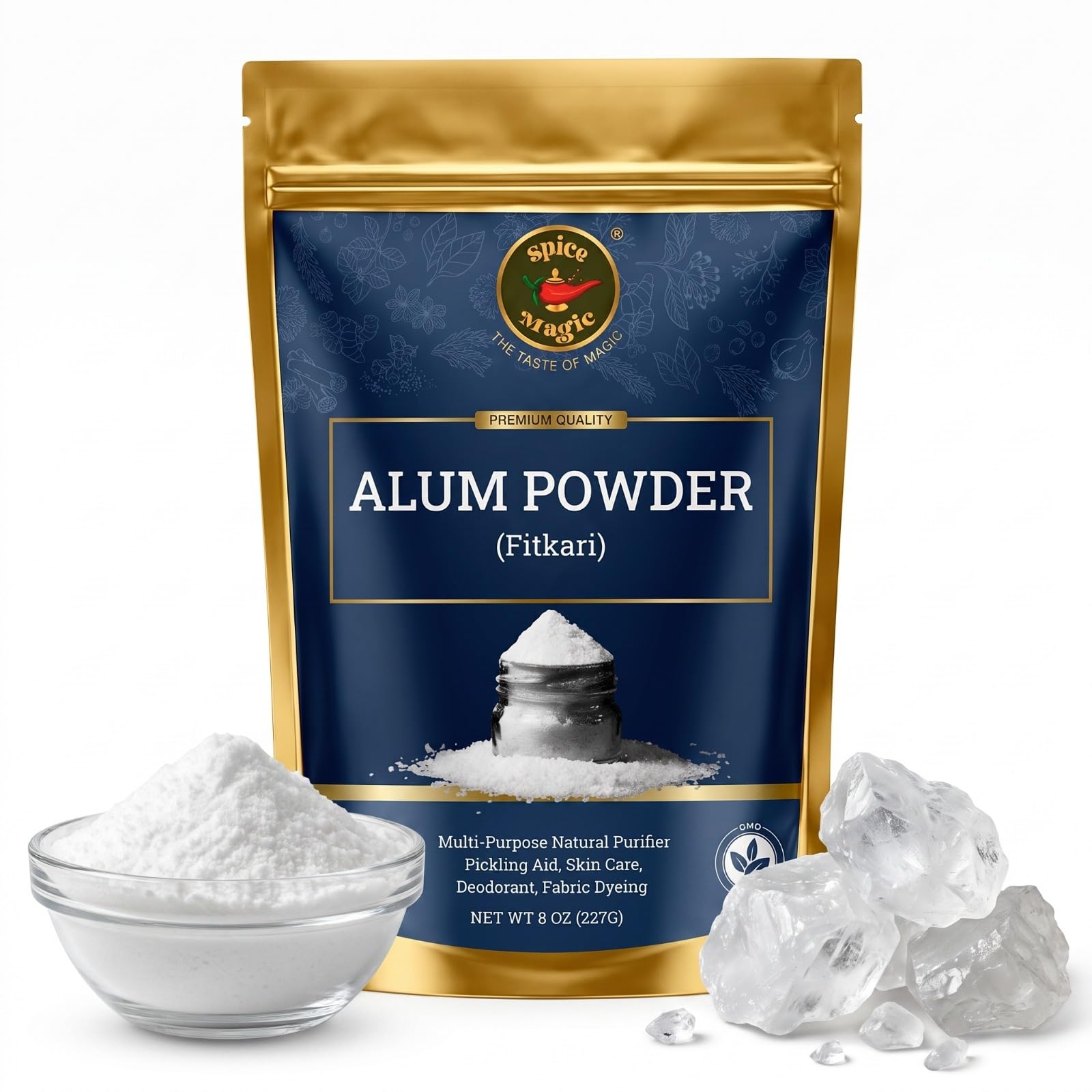 Spice Magic White Alum Powder, Food Grade for Pickling & Aftershave, 8 oz