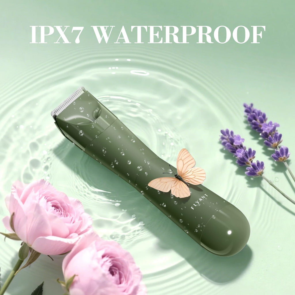 Bikini Trimmer for Women, 2 in 1 Electric Shaver for Women, Pubic Hair Trimmer Waterproof IPX7 with LED, Bikini Razor for Leg Arm Underarm Bikini Area, Pull Bows Gift Box for Friends (Cypress Green)