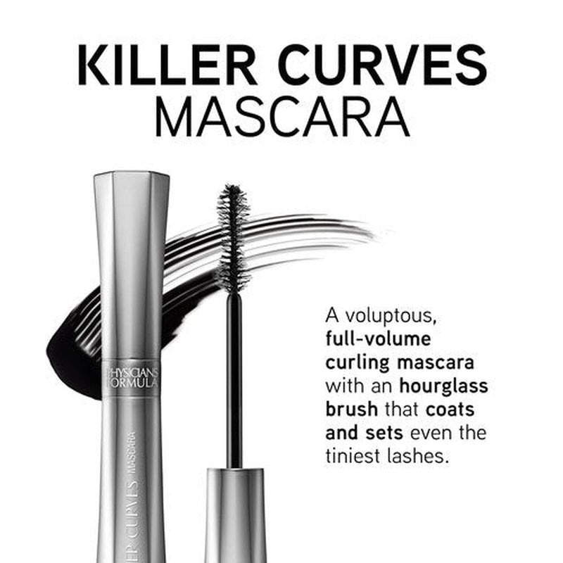 Physicians Formula Killer Curves Curling Mascara - Black, Full-Volume Lash Lift, Dermatologist Approved