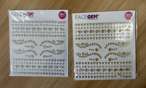 2 PCS Face Gems – Face Jewels - Self-Adhesive Rhinestone Face Jewels for Makeup, Party & Rave Looks - Eye Gems, Face Glitter, Self- Adhesive Festival Gems Festival, Glitter Tattoo, Face Gems