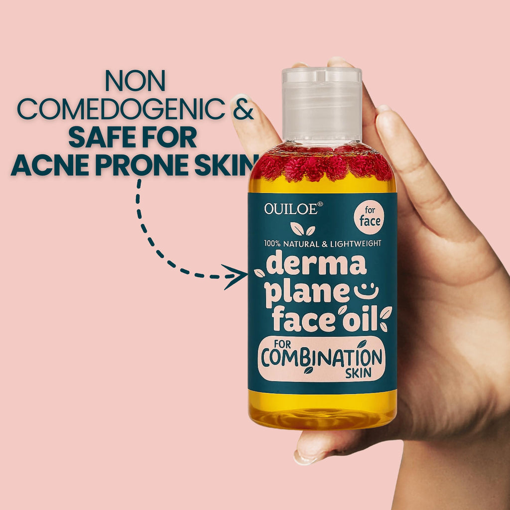 Dermaplaning Oil for Women with Combination Skin - Face Shaving Oil - Safe for Acne Prone Skin - Non Comedogenic, Fragrance Free, Natural and Lightweight for Irritation Free Face Shave, 4oz by Ouiloe
