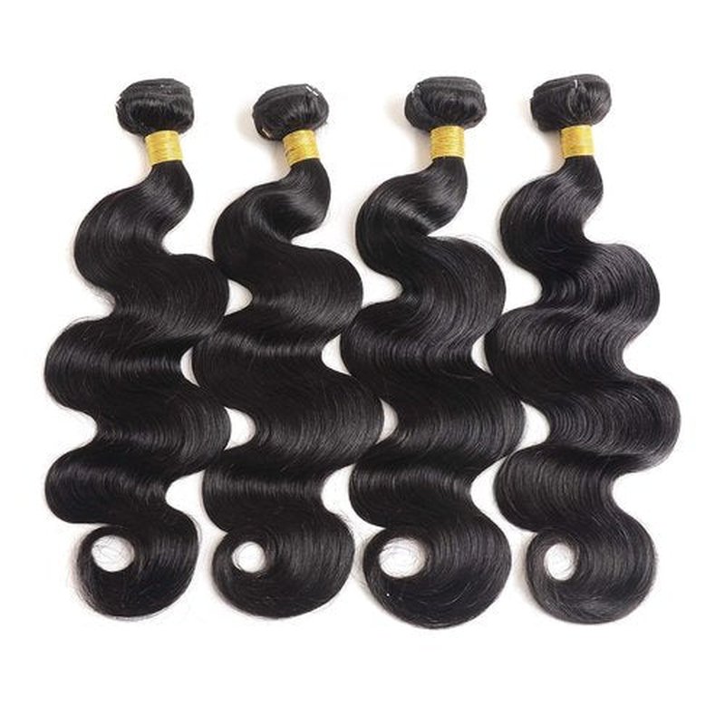 12A Body Wave Human Hair 4 Bundles 14 16 18 20 Inch 100% Remy Virgin Hair Weaves Bundles Human Hair Body Wave Hair Extensions Natural Black