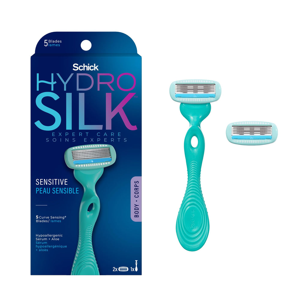 Schick Hydro Silk Ultra Sensitive Razor for Women | Womens Razor for Sensitive Skin, 5 Blade Razors-for Women, Womens Razors-for Shaving, Includes 1 Handle & 2 Refills (Pack of 12)