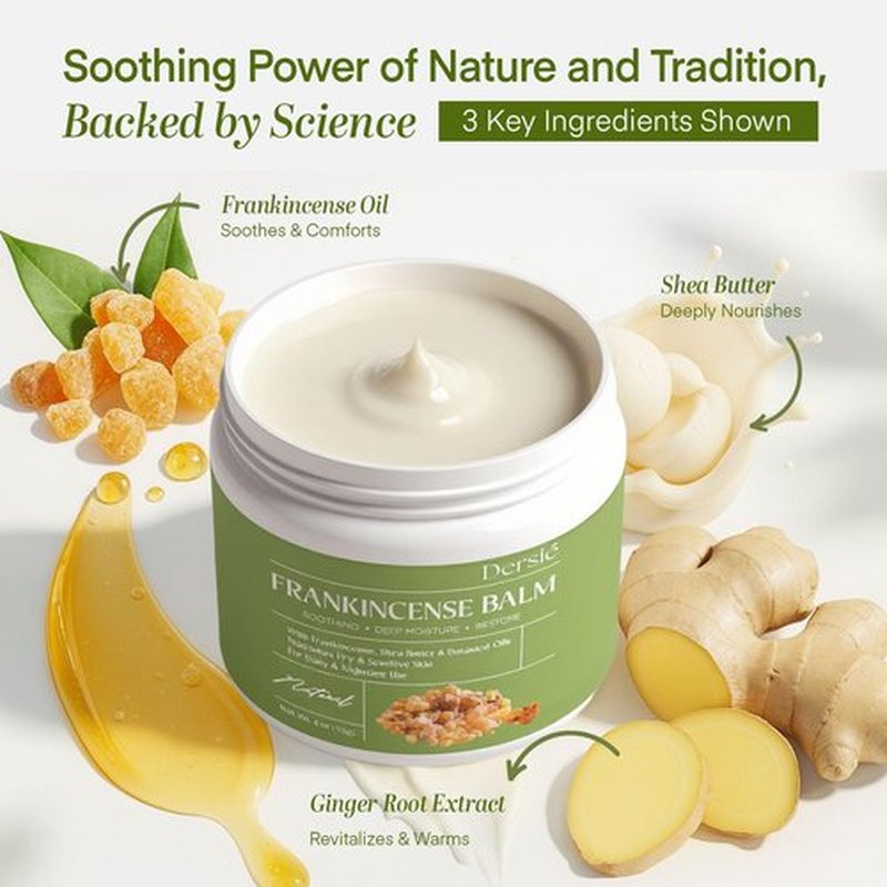 Dersie Frankincense Balm - 4 oz | Soothes Muscles & Joints, Supports Skin Renewal & Nourishment – All Natural Balm for Muscle, Joint & Foot Discomfort and Dry Skin, Infused with Frankincense Oil