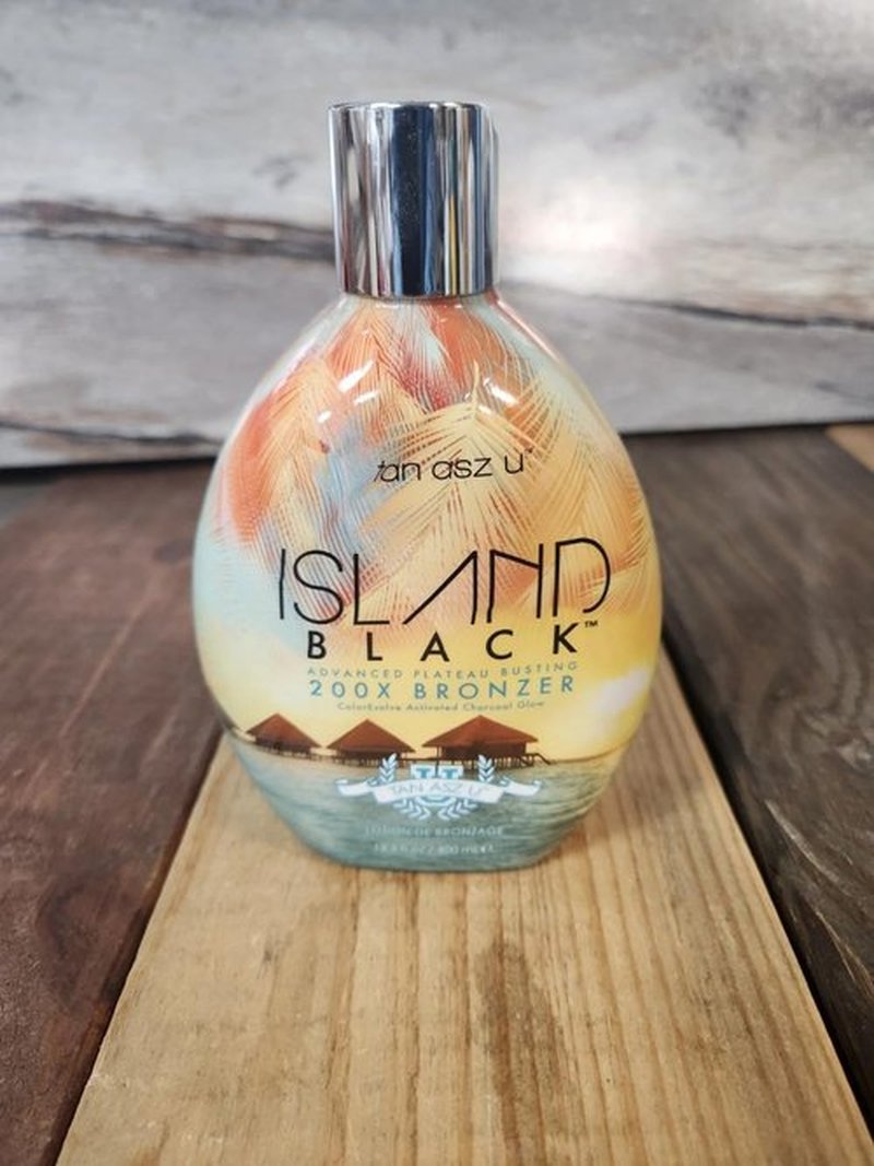 Tan Asz U Island Black 200x Tanning Lotion Bronzer for Indoor and Outdoor use and Plateau Busting Bronzer Dark Tanning - 13.5 oz.