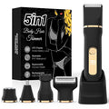 Bikini Trimmer for Women,5-in-1 Electric Razors for Women,Electric Shaver for Women's,IPX7 Waterproof Trimmer for Men Legs,with 5 Replaceable Blade Heads,USB Recharge Dock（Black）