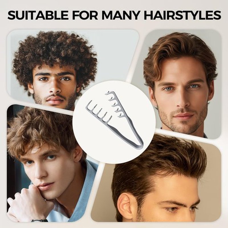 Texture Comb, 2025 Upgrade Voluminous Wide-Toothed Texture Styling Comb for Men Hair, Maximum Root Lift Tool, Non-Slip Grip (ABS Plastic)