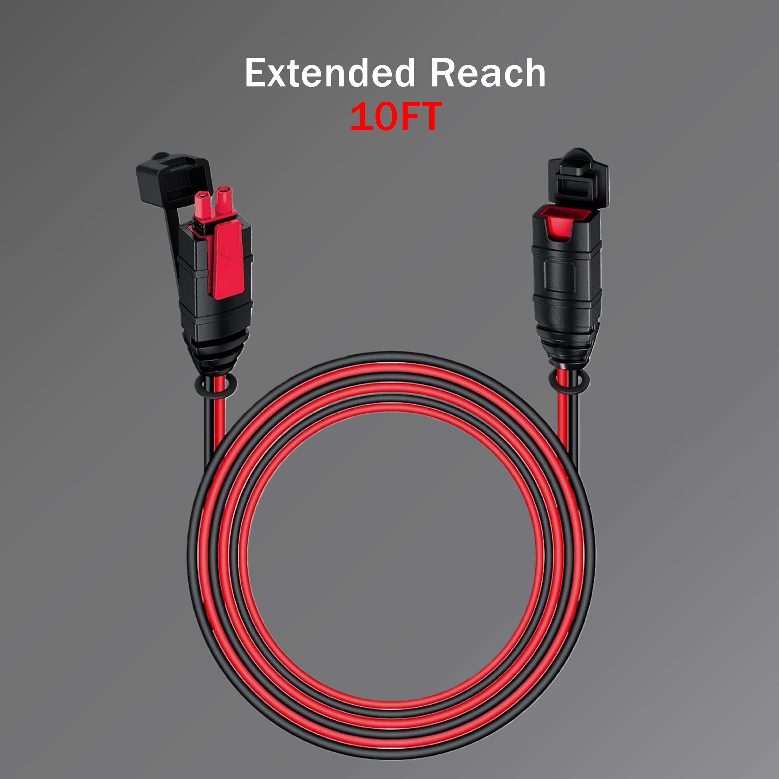 (2 Pack)10FT GC004 X-Connect Extension Cables, Fits for NOCO Smart Battery Chargers - Extension Cable Wire Harness Replacement Accessory, Compatible with GENIUS1, GENIUS2, G750, G1100, G3500