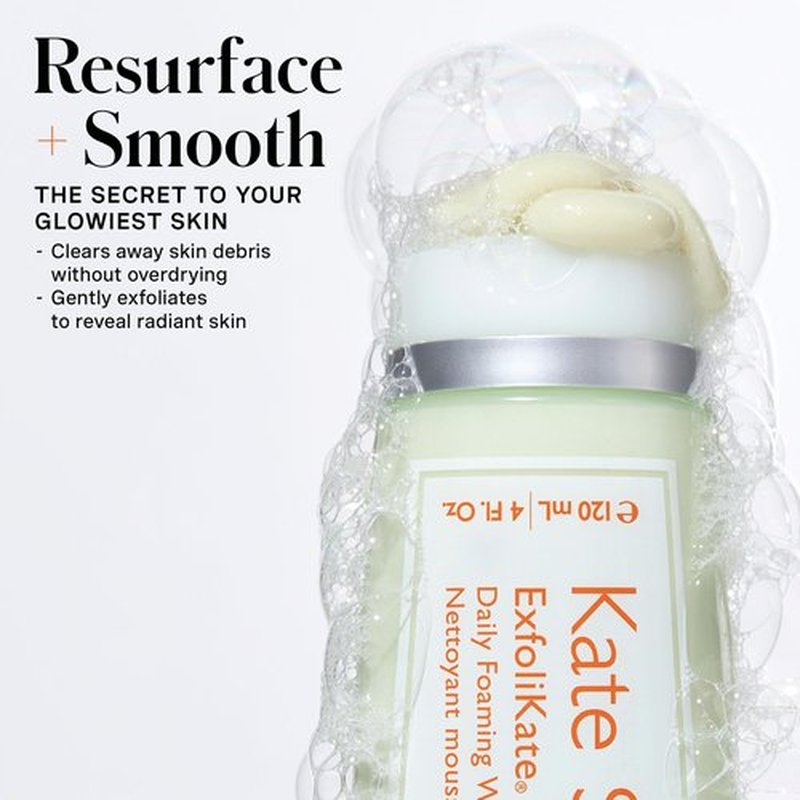 Kate Somerville ExfoliKate Cleanser – Daily Exfoliating Foaming Face Wash – Clinically Formulated Glycolic Acid and Lactic Acid Gentle Facial Scrub, 2-Pack of 4 Fl Oz Each