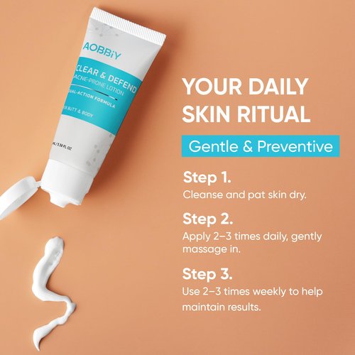 Butt Acne Clearing Treatment Cream: Clears & Prevents Breakouts Fast – Gentle Body & Back Lotion for Clogged Pores, Folliculitis & Bumps, 2% Salicylic Acid & Niacinamide, Ideal for Women, Men & Teens