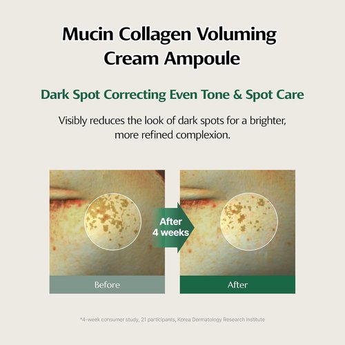Mucin Collagen Voluming Ampoule Moisturizer - Deep Hydrating Face Cream for Glowing Skin | 0.14 Fl Oz x 5ea