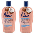 Nair Sensitive Formula Shower Cream Hair Remover with Coconut Oil and Vitamin E, 12.6oz (Pack of 2)