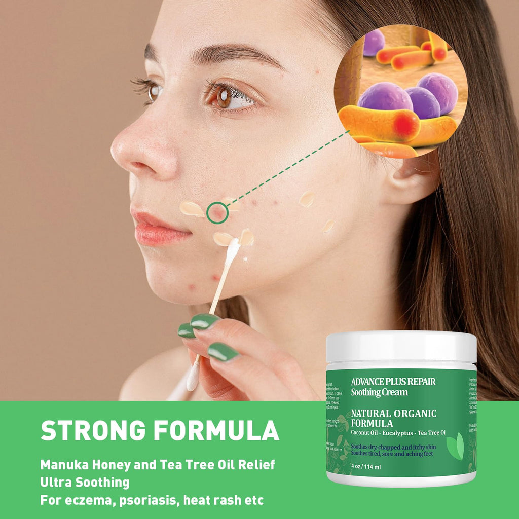 KOKOMAANE Tea Tree Oil and Manuka Honey Balm, Double Add, Jock Itch Cream Extra Strength, Natural moisturiser, Dyshidrotic Eczema Ointment, Relieves itching, Smoothes dry & sensitive skin