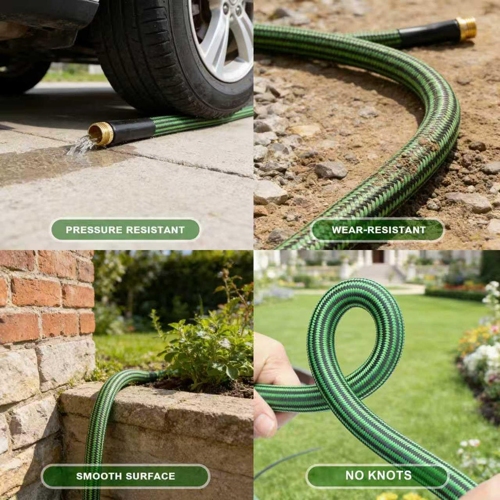 Torioweg Garden Hose 50 FT-Triple-layer pipe, Water Hose with solid Aluminum Fittings, Ultra-Lightweight and Flexible, Abrasion-Resistant, Rust-Resistant,Watering and Cleaning for Outdoor