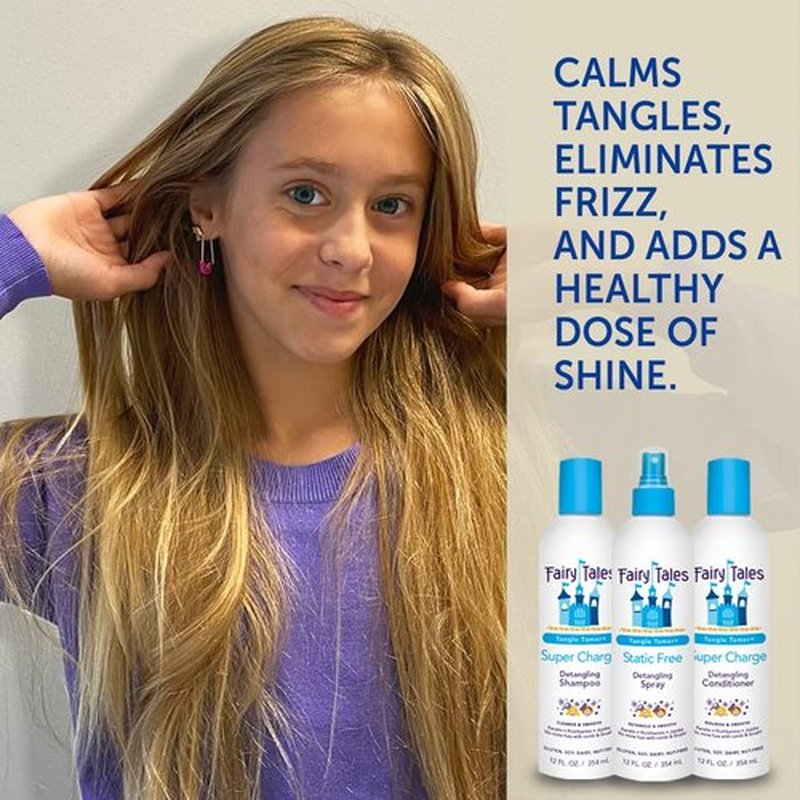 Fairy Tales Tangle Tamer Detangling Spray - Static Free Formula for Kids - 12 oz, Paraben & Sulfate Free