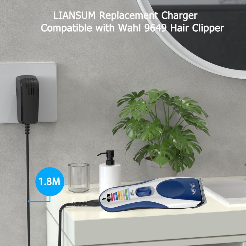 LIANSUM Replacement Charger Compatible with Wahl 9649 Hair Clipper, Compatible with Wahl 9649 9649P Color Pro Cordless Trimmer Power Cord