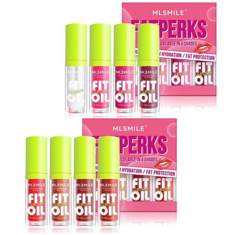 VolksRose 8pcs Lip Gloss Oil Set, Flavored Hydrating Lip Glow Oil, Lipgloss Lipoil Set for Women Girls Teens, Tinted Plumping Lip Gloss Packs, Fat Lip Oil Lip Balm for Dry Lips Nourishing