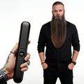 Beard Straightener for Men, Heated Beard Brush, Cordless Beard Hot Comb for Medium to Long Beards, with Travel Case, Rechargeable, 3 Temp Settings, Ionic Technology, Grooming Gift for Men(Black)
