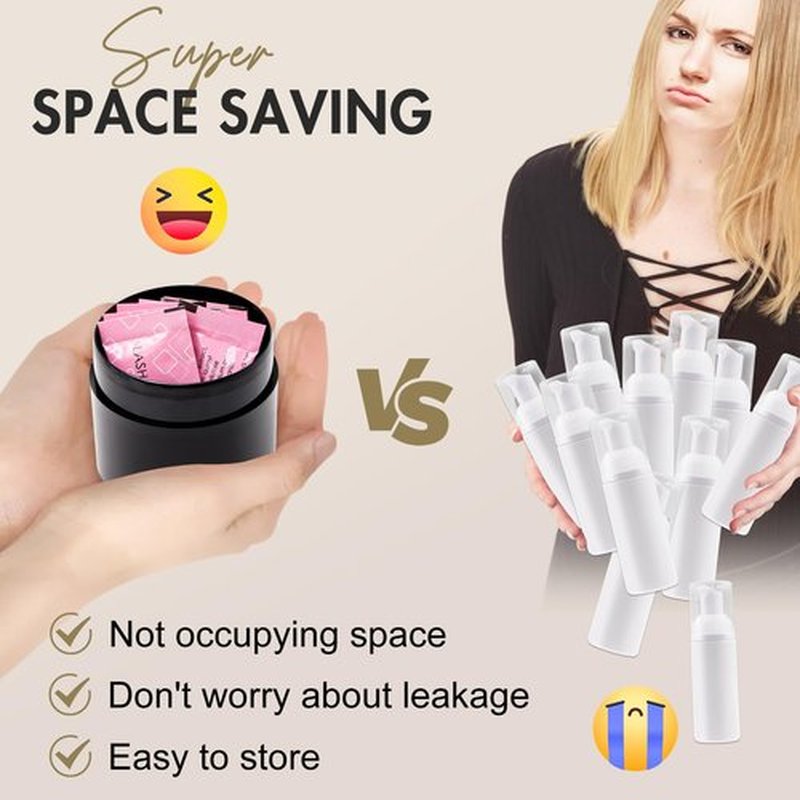 Embagol Lash Shampoo Concentrate Lash Cleaning for Eyelash Extensions Anti-allergic Hypoallergenic and Non-irritation Cleanser for Salon & Home Use(14 bags)