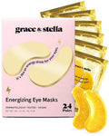 Grace & Stella Under Eye Mask - Award-Winning Gel Eye Patches for Dark Circles & Puffiness | 24 Pairs, Gold