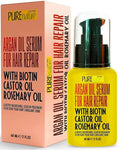 Skiennix Moroccan Argan Oil Hair Serum - Hydrating Anti-Frizz Treatment with Heat Protection | For Curly & Straight Hair