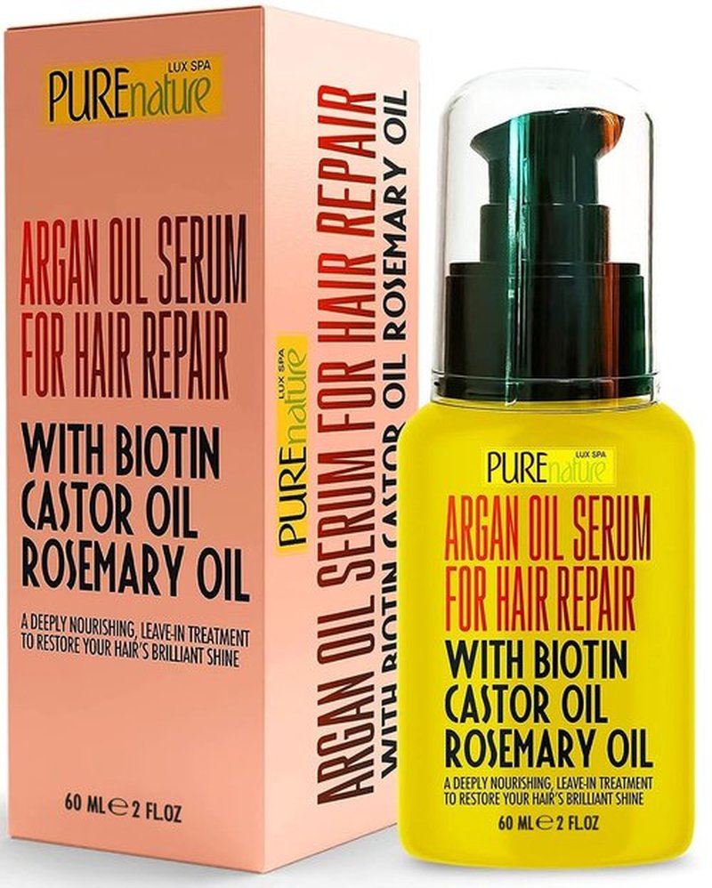 Skiennix Moroccan Argan Oil Hair Serum - Hydrating Anti-Frizz Treatment with Heat Protection | For Curly & Straight Hair
