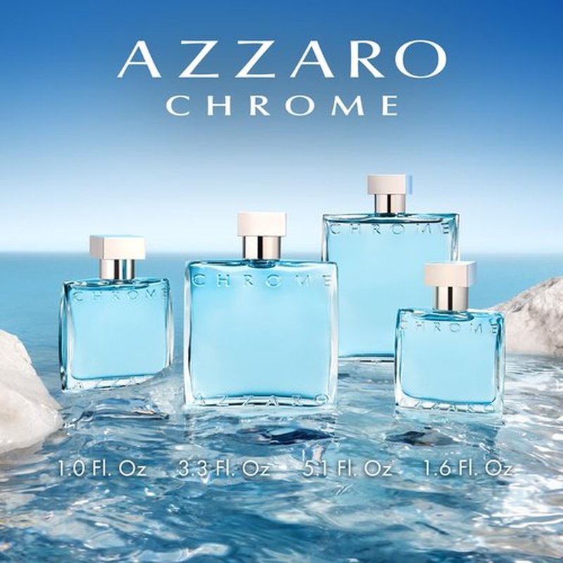Azzaro Chrome Eau de Toilette | Fresh Aquatic Men's Cologne - Citrus & Woody Notes - Perfect for Everyday Wear