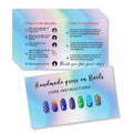 Press-On Nail Application & Aftercare Instructions Cards, DIY Press-On Nail Kit 50 Pack - 2 x 3.5" Business Card Size
