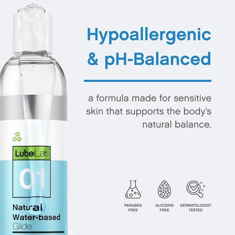 Lubelab Water-Based Personal Lubricant - 8.3 Fl Oz Aloe & Vitamin E, Hypoallergenic, pH-Balanced Gel