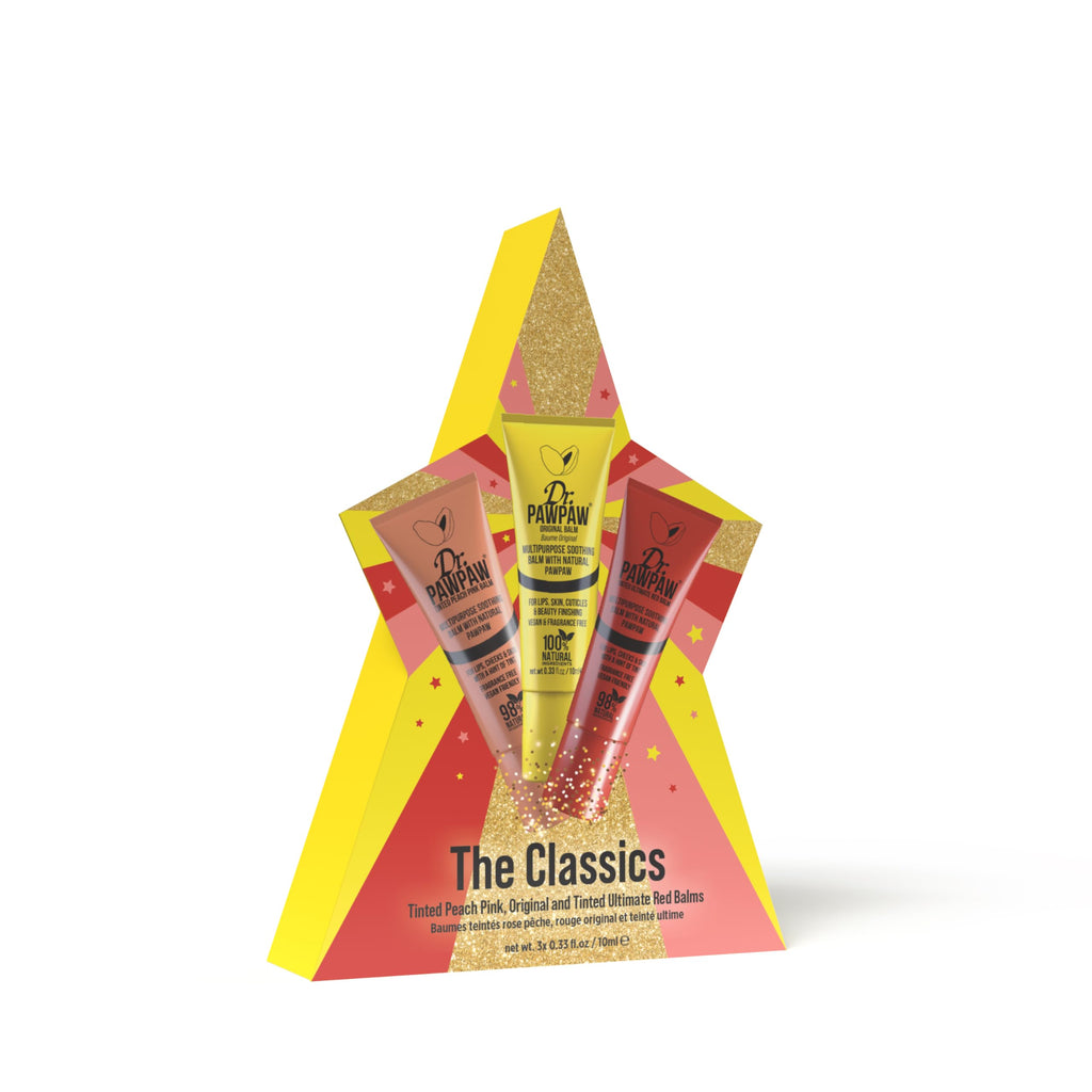 The Classics by Dr. PawPaw for Women - 3 Pc 0.33oz Tinted Lip Balm - Peach Pink, 0.33oz Lip Balm - Original, 0.33 Tinted Lip Balm - Ultimated Red