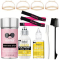 Lace Wig Glue Kit Lace Front Glue Kit for Wigs, Strong Hold Adhesive for Wigs and Hair Systems Invisible Bonding, Adhesive, Wig Remover, Hair Wax Stick, Edge Band, Razor & HD Wig Cap