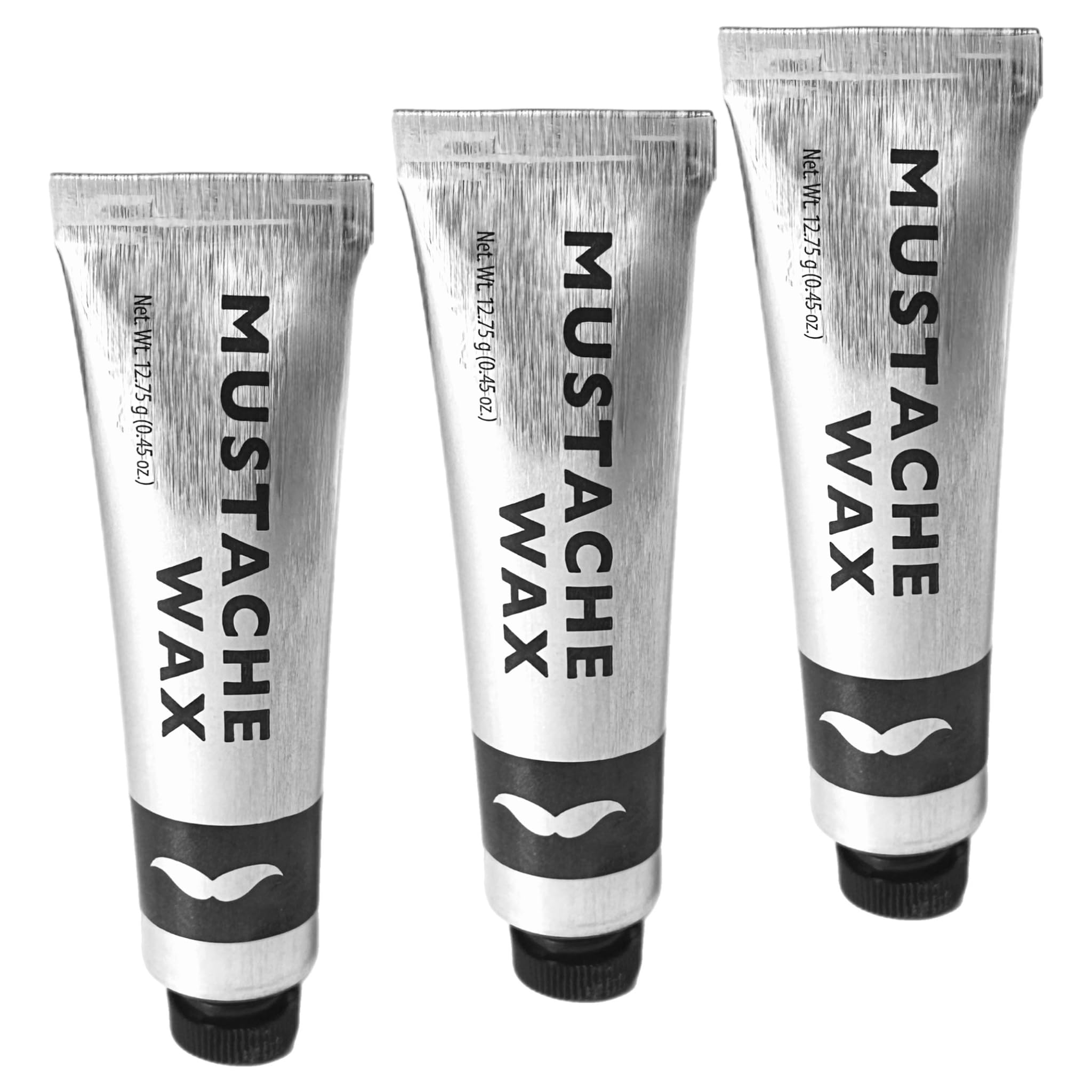 ALAZCO 3 Tubes Mustache Styling Wax Strong Hold Water Based Wax for Men Stache Beard Sideburns Eyebrows Grooming Touch-up All Hair Color Types Dries Clear - Travel TSA Approved - MADE IN USA