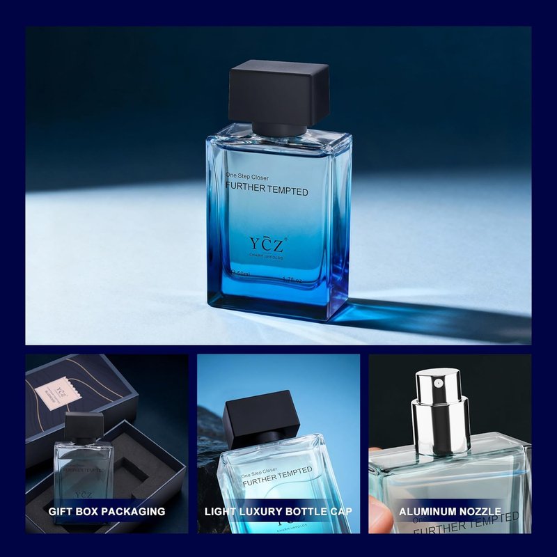 Ycz Men's Blue Wood Shadow Perfume - Long Lasting Eau De Parfum Cologne, 1.7 oz | Perfect Holiday Gift