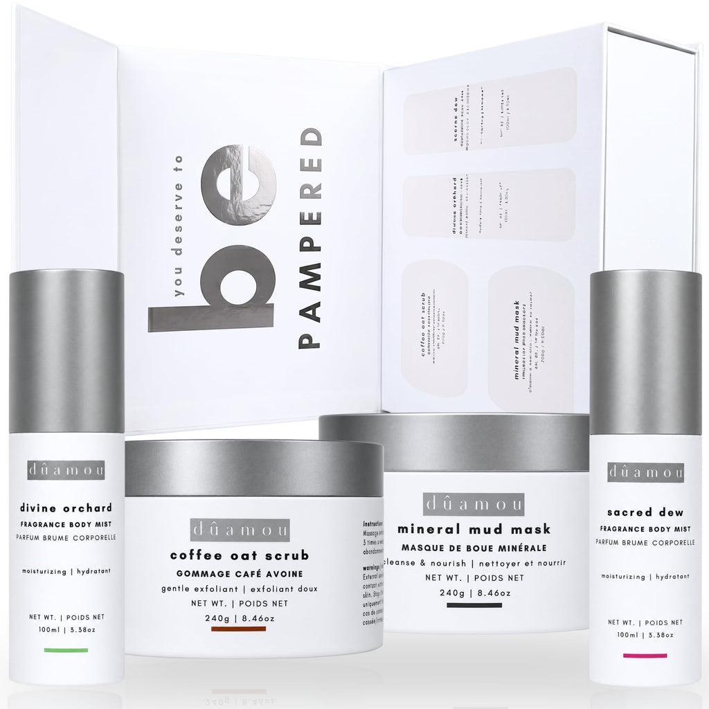 dûamou IV01 Gift Set For Women - Luxury Rejuvenating Pampering Self-care Skincare Set | Premium Gift Box with 4 Full-Size Products, Perfect Gifts for Women