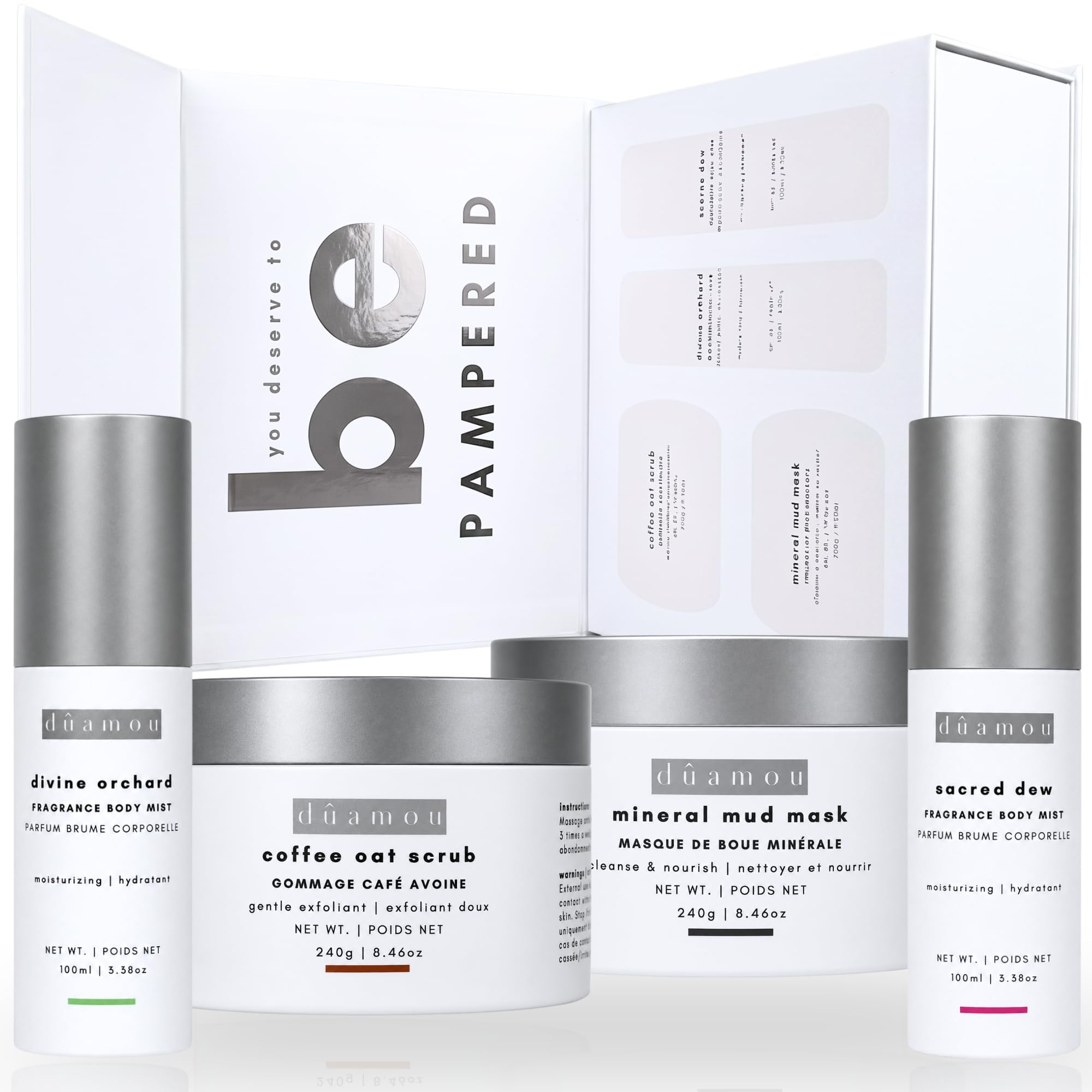 dûamou IV01 Gift Set For Women - Luxury Rejuvenating Pampering Self-care Skincare Set | Premium Gift Box with 4 Full-Size Products, Perfect Gifts for Women