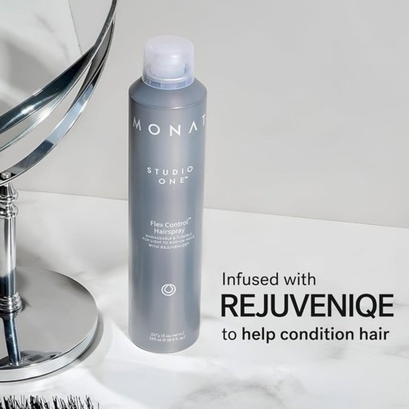 MONAT Studio One™ Flex Control Hairspray - Buildable Light to Medium Hold - Infused with REJUVENIQE® - Ideal for Colored Hair