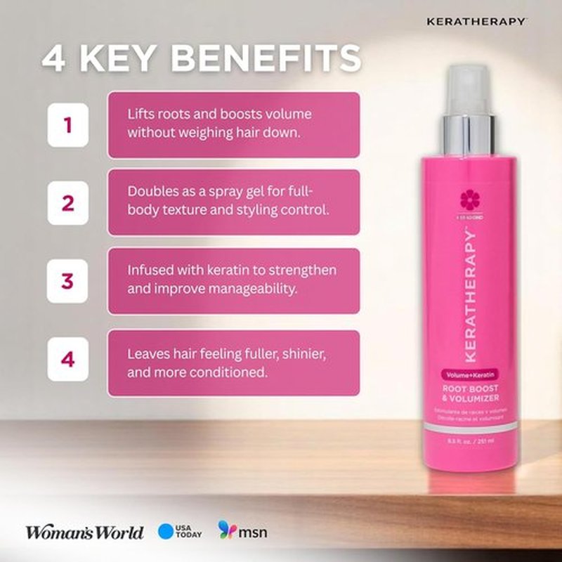 Keratherapy Volume Root Boost Spray - Keratin Infused Hair Volumizer with Hemp Seed Oil | 8.5 fl. oz.