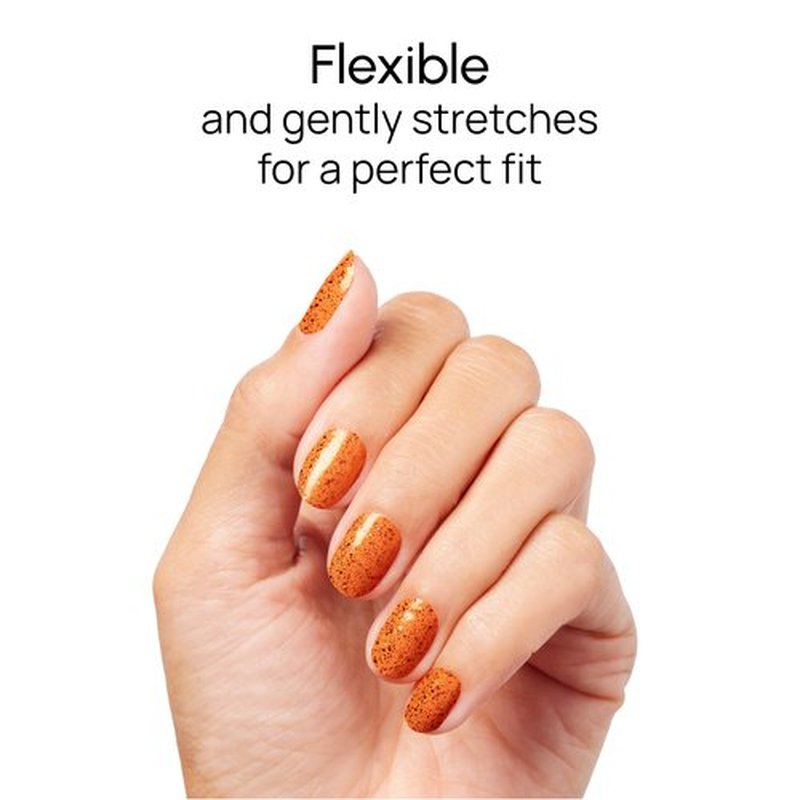 Color Street - Ominous Orange Nail Polish Strips - Real Nail Polish Stickers for Costume, Cosplay, Party & Festival Looks - 16 Double-Ended Strips