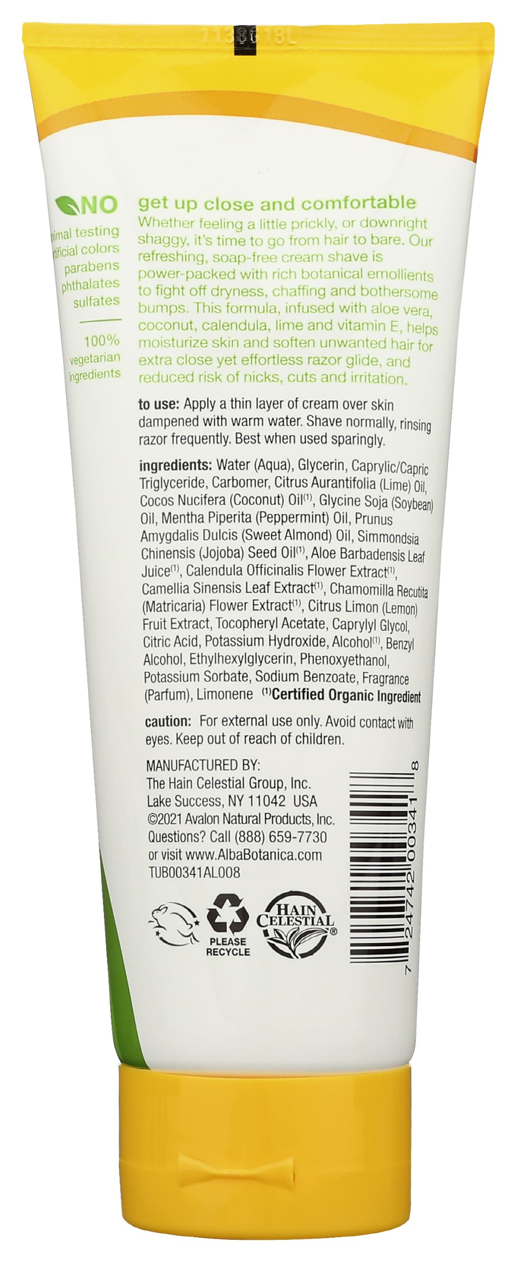 Alba Botanica Very Emollient Cream Shave, Coconut Lime, 8 Oz